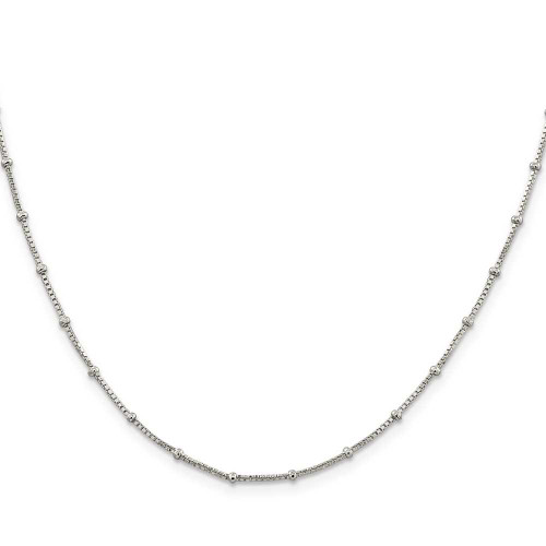 Image of 16" Sterling Silver 1.25mm Fancy Beaded Box Chain Necklace