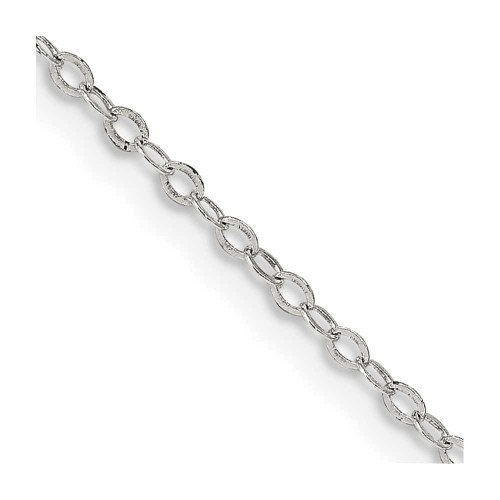 Image of 16" Sterling Silver 1.5mm Flat Open Oval Cable Chain Necklace