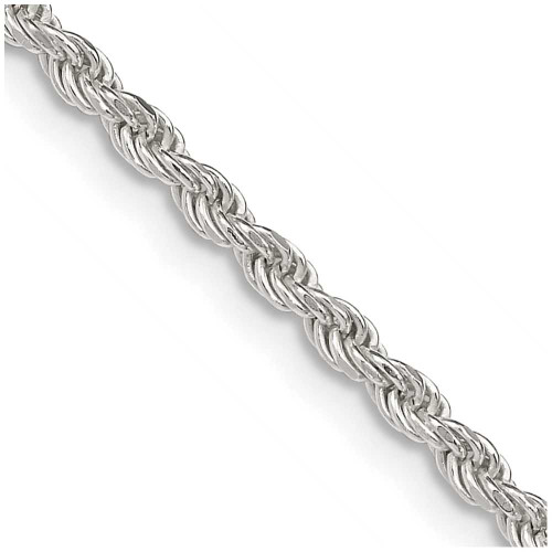 Image of 16" Sterling Silver 2.25mm Diamond-cut Rope Chain Necklace