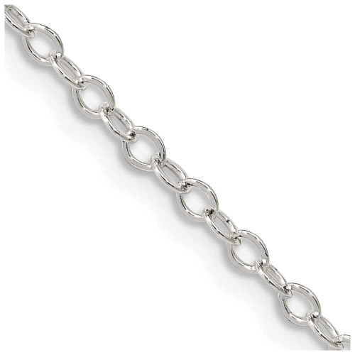 Image of 16" Sterling Silver 2.5mm Flat Open Oval Cable Chain Necklace
