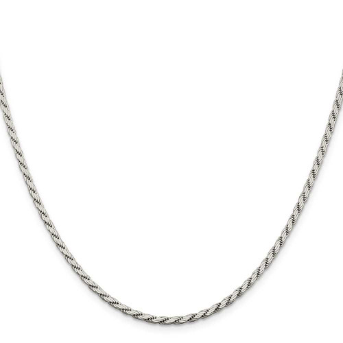 Image of 16" Sterling Silver 2.5mm Flat Rope Chain Necklace
