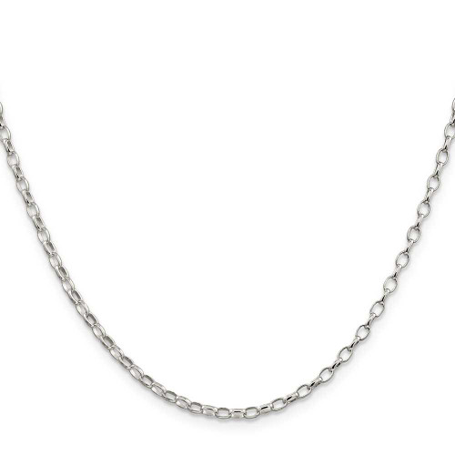 Image of 16" Sterling Silver 2.5mm Oval Fancy Rolo Chain Necklace