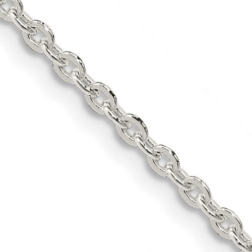 Image of 16" Sterling Silver 2.75mm Flat Link Cable Chain Necklace