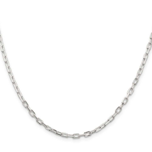 Image of 16" Sterling Silver 2.9mm Diamond-cut Long Link Cable Chain Necklace