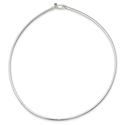 Image of 16" Sterling Silver 3mm Cubetto Omega Chain Necklace