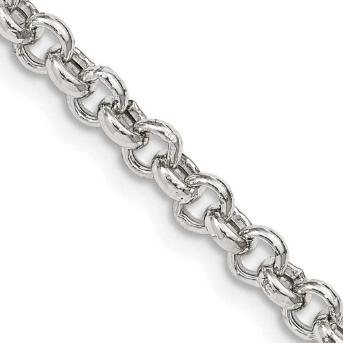 Image of 16" Sterling Silver 4.25mm Semi-solid Rolo Chain Necklace