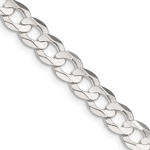 Image of 16" Sterling Silver 6.75mm Concave Beveled Curb Chain Necklace