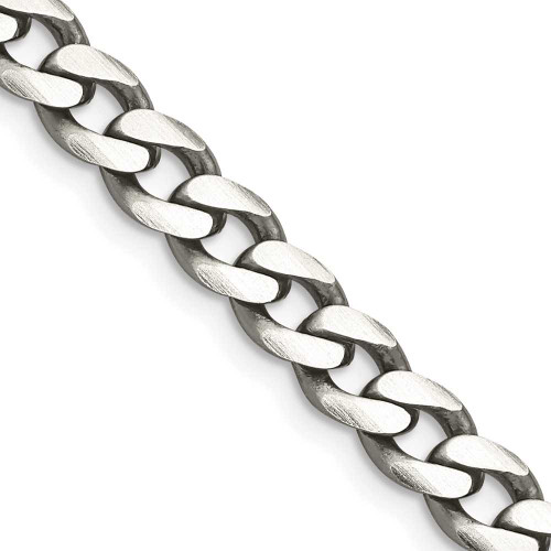 Image of 16" Sterling Silver Antiqued 7mm Curb Chain Necklace