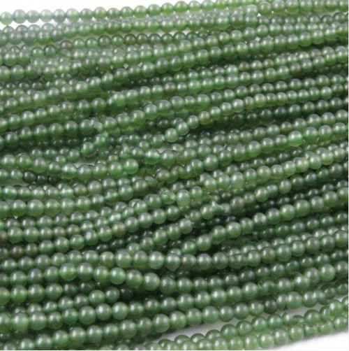 16" Unstrung Genuine Natural Nephrite Jade Round Beads 2mm