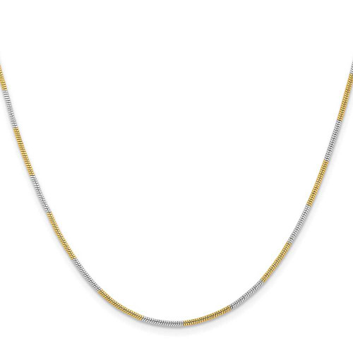 Image of 16" White & Yellow Rhodium over Brass 1.00mm Snake Chain Necklace