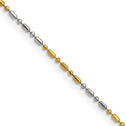 Image of 16" White & Yellow Rhodium over Brass 1.2mm Fancy Chain Necklace