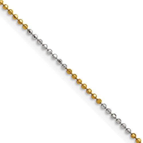 Image of 16" White & Yellow Rhodium over Brass 1.5mm Ball Chain Necklace