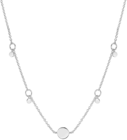 17" Ania Haie Rhodium-plated Sterling Silver Geometry Drop Discs Necklace