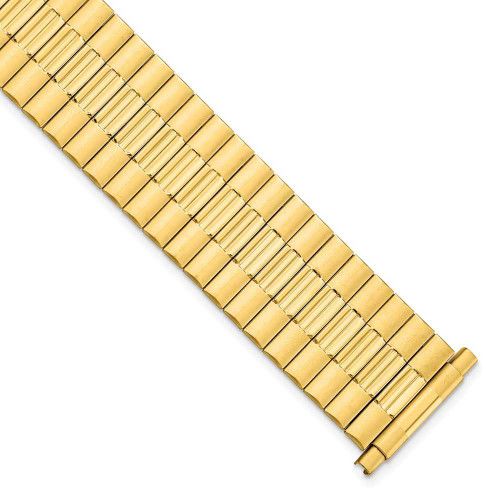 Image of 17-22mm 7.25" Mens Long Yellow-tone Expansion Stainless Steel Watch Band