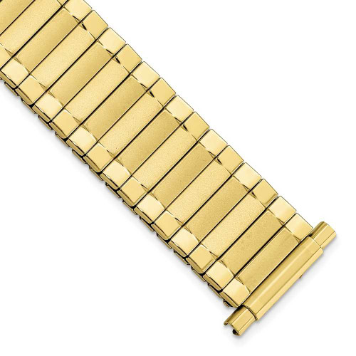 Image of 17-22mm 7.25" Mens Yellow-tone Expansion Stainless Steel Watch Band