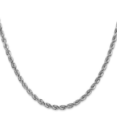Image of 18" 10K White Gold 4mm Diamond-cut Rope Chain Necklace