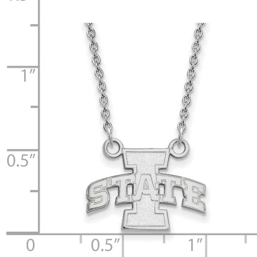 Image of 18" 10K White Gold Iowa State University Small Pendant w/ Necklace by LogoArt