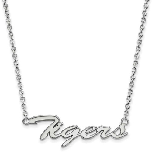 Image of 18" 10K White Gold LogoArt Clemson University Script Necklace