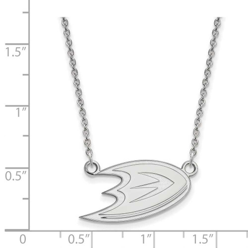 Image of 18" 10K White Gold NHL Anaheim Ducks Small Pendant w/ Necklace by LogoArt