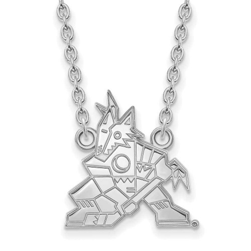 Image of 18" 10K White Gold NHL Arizona Coyotes Large Pendant w/ Necklace by LogoArt