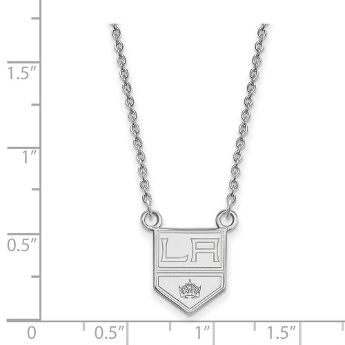 Image of 18" 10K White Gold NHL Los Angeles Kings Small Pendant w/ Necklace by LogoArt