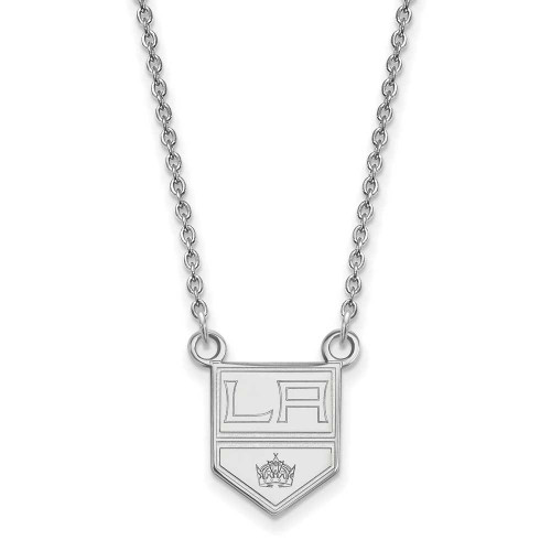 Image of 18" 10K White Gold NHL Los Angeles Kings Small Pendant w/ Necklace by LogoArt
