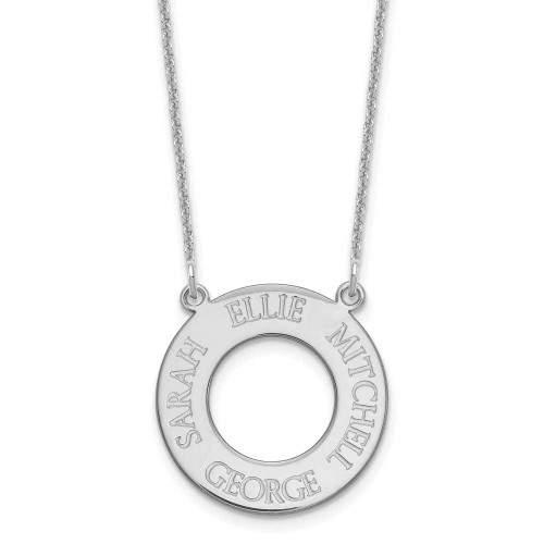 Image of 18" 10K White Gold Personalized Open Circle with 4 Names Necklace