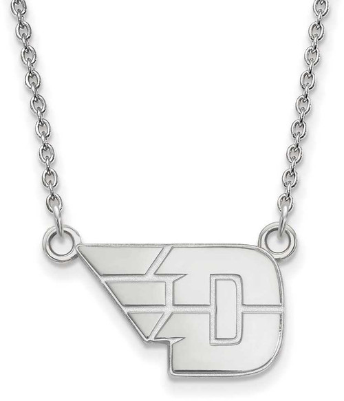 Image of 18" 10K White Gold University of Dayton Small Pendant w/ Necklace by LogoArt