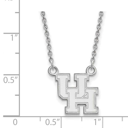 Image of 18" 10K White Gold University of Houston Small Pendant w/ Necklace by LogoArt