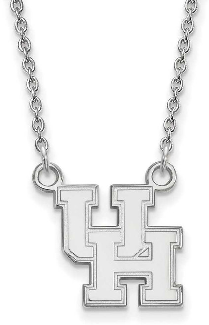 Image of 18" 10K White Gold University of Houston Small Pendant w/ Necklace by LogoArt