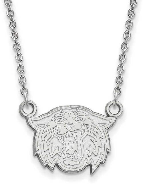 Image of 18" 10K White Gold Villanova University Small Pendant Necklace LogoArt 1W0037VIL-18