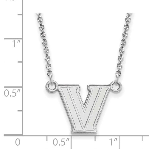 Image of 18" 10K White Gold Villanova University Small Pendant Necklace LogoArt 1W008VIL-18