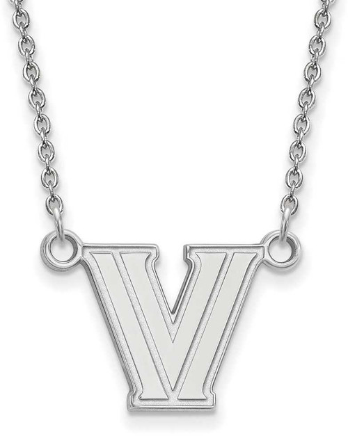 Image of 18" 10K White Gold Villanova University Small Pendant Necklace LogoArt 1W008VIL-18