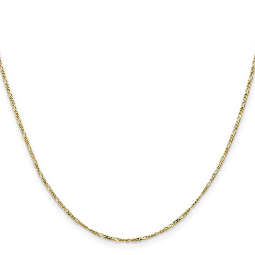 Image of 18" 10K Yellow Gold 1.25mm Flat Figaro Pendant Chain Necklace