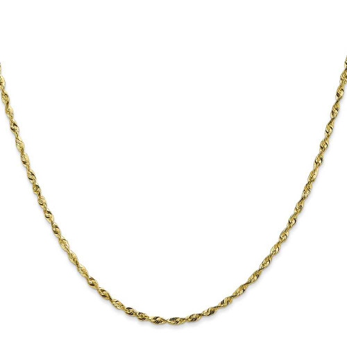 Image of 18" 10K Yellow Gold 1.8mm Extra-Light Diamond-cut Rope Chain Necklace