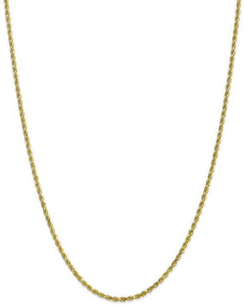 Image of 18" 10K Yellow Gold 2.5mm Diamond-cut Semi Solid Rope Chain Necklace