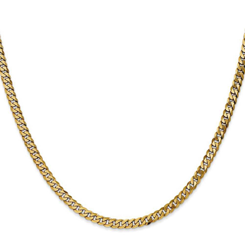 Image of 18" 10K Yellow Gold 3.9mm Flat Beveled Curb Chain Necklace