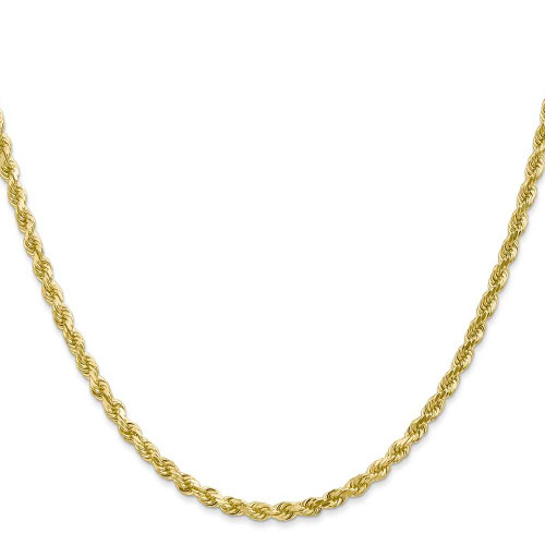 Image of 18" 10K Yellow Gold 3mm Diamond-cut Rope Chain Necklace