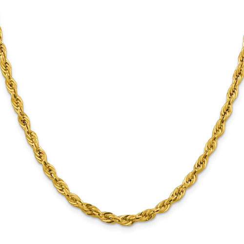 Image of 18" 10K Yellow Gold 4.25mm Semi-Solid Rope Chain Necklace