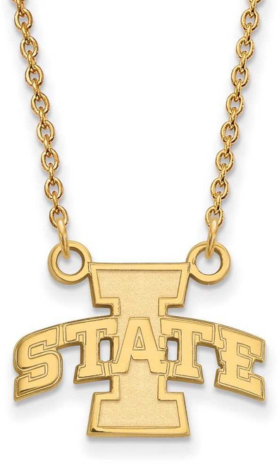 Image of 18" 10K Yellow Gold Iowa State University Small Pendant w/ Necklace by LogoArt