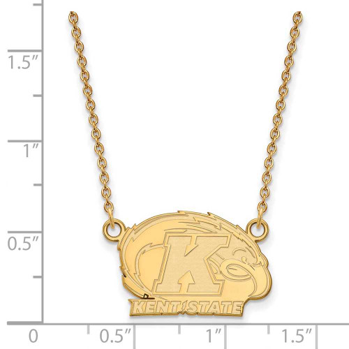 Image of 18" 10K Yellow Gold Kent State University Small Pendant w/ Necklace by LogoArt