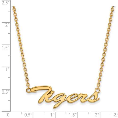 Image of 18" 10K Yellow Gold LogoArt Clemson University Script Necklace