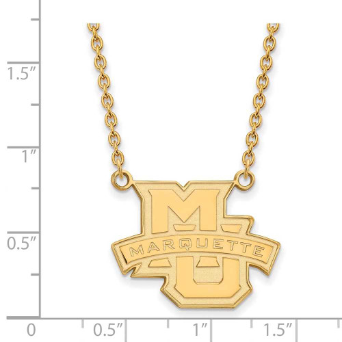 Image of 18" 10K Yellow Gold Marquette University Large Pendant w/ Necklace by LogoArt
