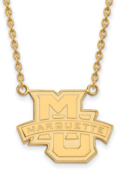Image of 18" 10K Yellow Gold Marquette University Large Pendant w/ Necklace by LogoArt