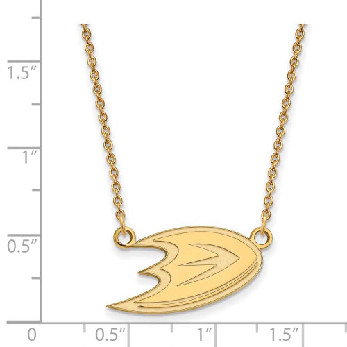 Image of 18" 10K Yellow Gold NHL Anaheim Ducks Small Pendant w/ Necklace by LogoArt