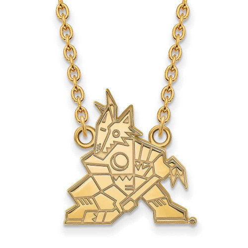 Image of 18" 10K Yellow Gold NHL Arizona Coyotes Large Pendant w/ Necklace by LogoArt