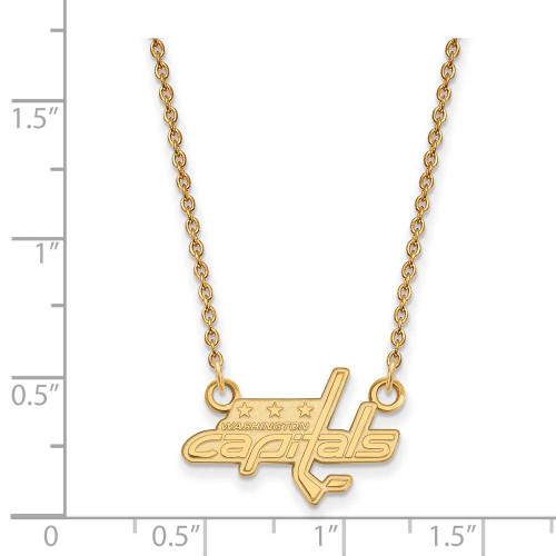 Image of 18" 10K Yellow Gold NHL Washington Capitals Small Pendant w/ Necklace by LogoArt