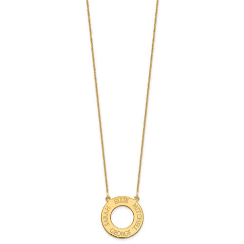 Image of 18" 10K Yellow Gold Personalized Open Circle with 4 Names Necklace