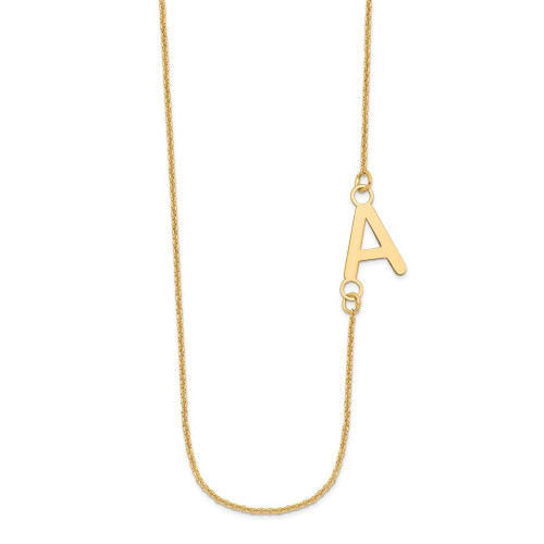 Image of 18" 10K Yellow Gold Personalized Small Offset Initial Necklace
