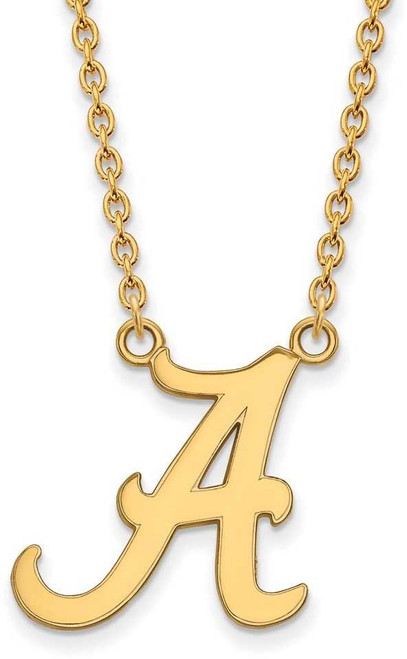 Image of 18" 10K Yellow Gold University of Alabama Large Pendant Necklace LogoArt 1Y016UAL-18